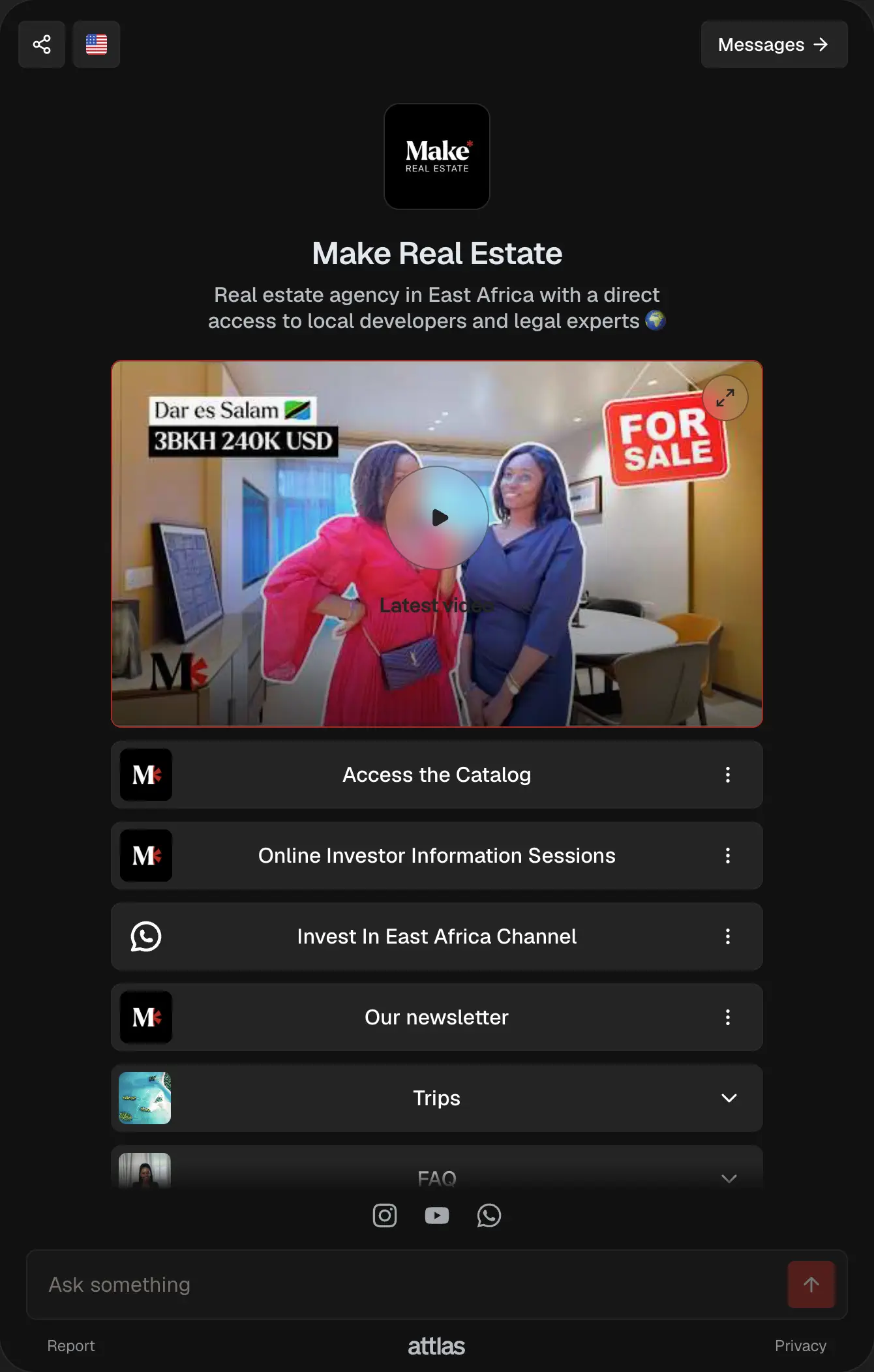 Attlas' chat of Make Real Estate