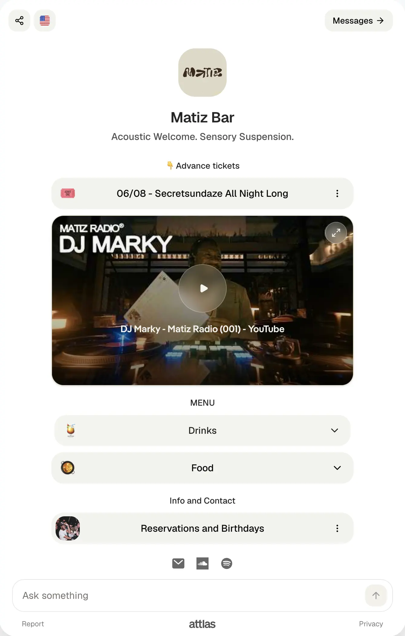 Attlas' chat of Matiz Bar